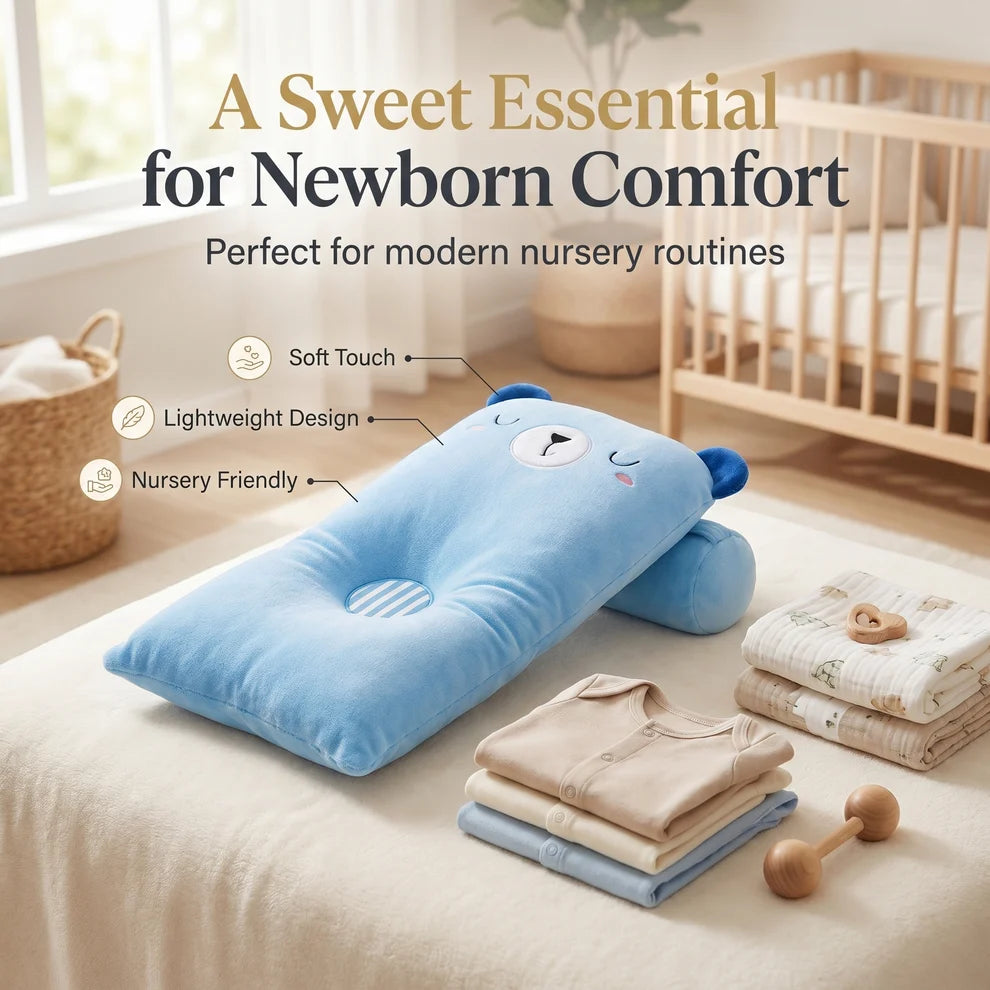 Cradle-Cup 360° Soft Cartoon Head-Shaping Pillow for Babies