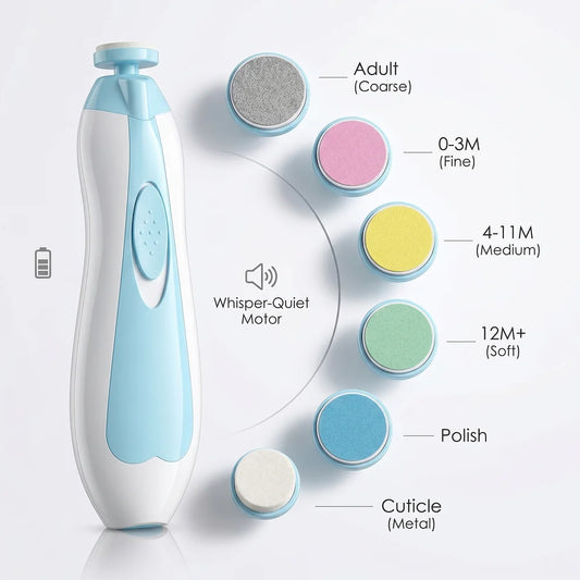 Electric Baby Nail Trimmer — 6-in-1 Safe Nail File for Newborns