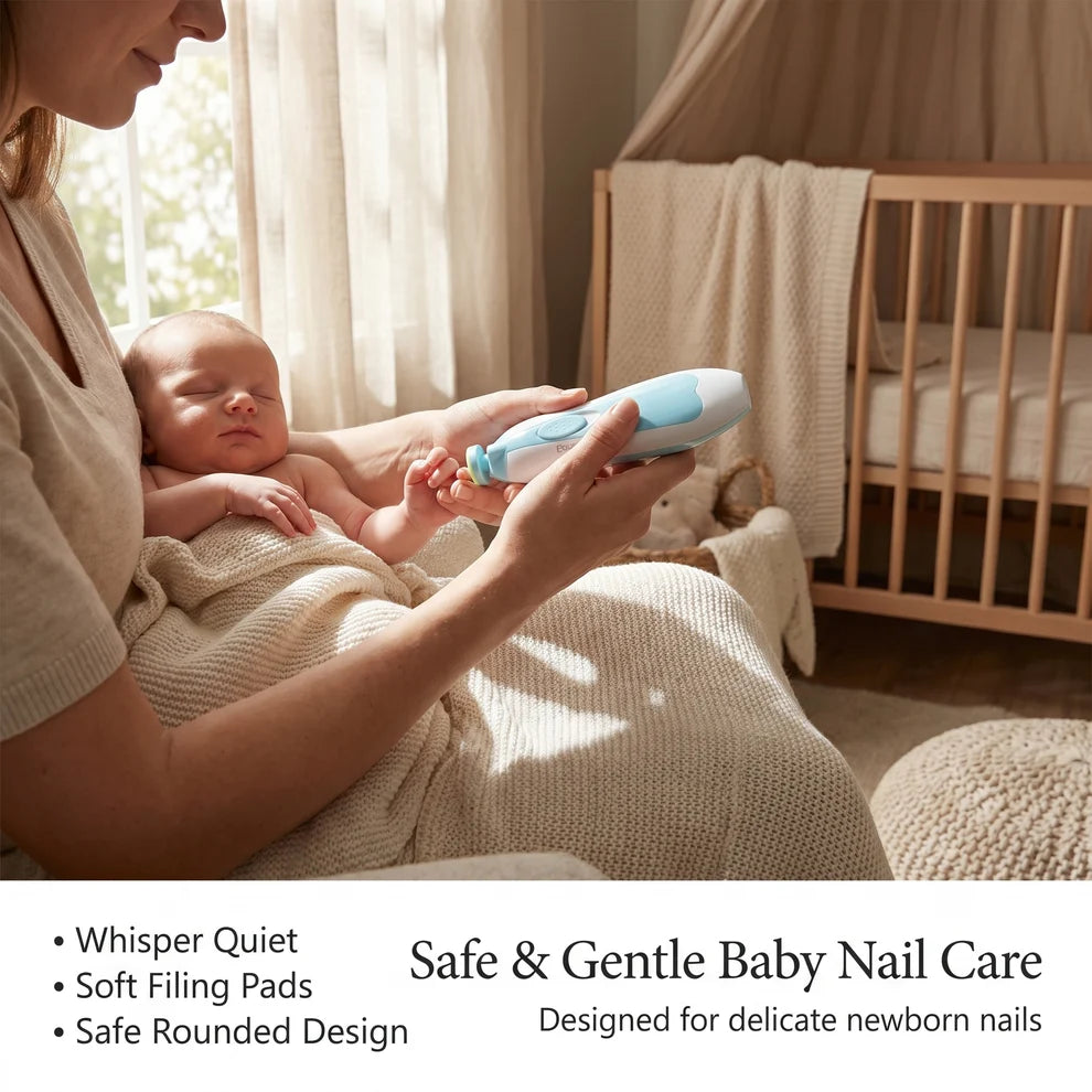 Electric Baby Nail Trimmer — 6-in-1 Safe Nail File for Newborns