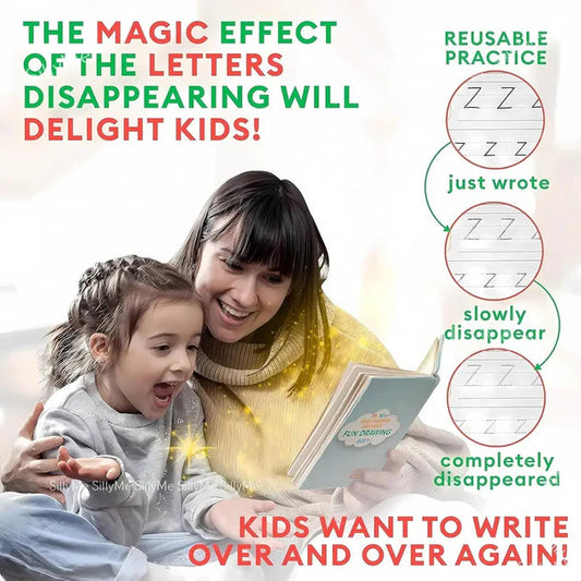 Kids Magic Practice Copybook Set ✍️ Reusable Writing Books for Kids (4 Books + Pen)